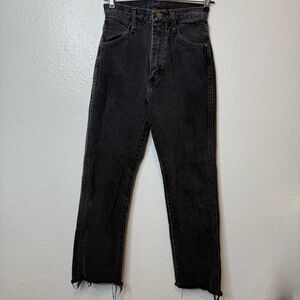 Vintage Wrangler Black Raw Hem Jeans Made in USA See Description For Size